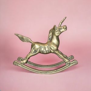 Rocking Unicorn Brass Figurine